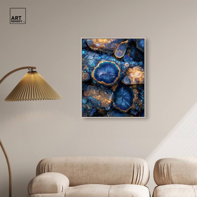 Oceanic Gold Sparkle Canvas by Art Remedy