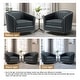 preview thumbnail 57 of 79, 2 Set Tufted PU Vegan Leather Swivel Barrel Chair with Nailheads Trim
