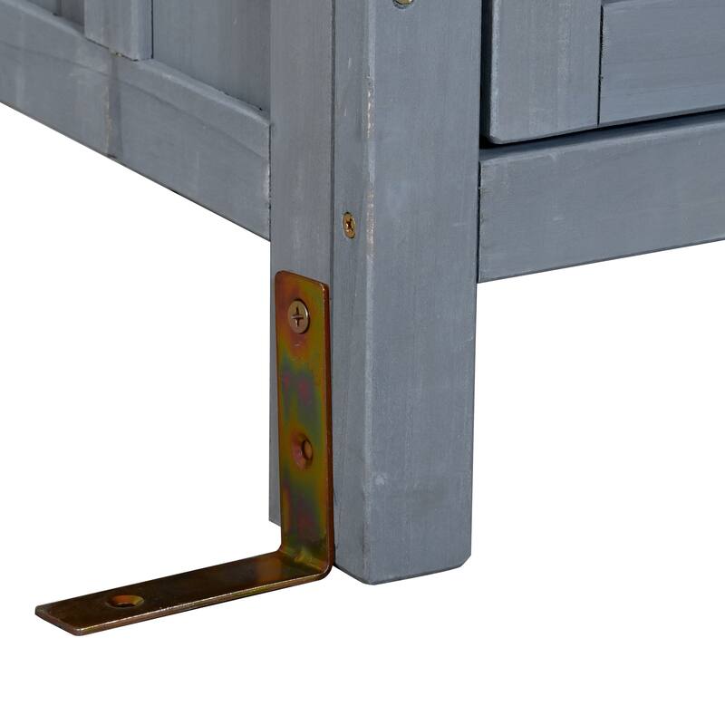 65" Solid Fir Wood Potting Bench with Hutch, Garden Workstation Table with Drawer, Spice Rack & Shelves