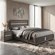 preview thumbnail 8 of 7, Furniture of America Bara Contemporary Grey Solid Wood 2-Piece Storage Platform Bedroom Set King