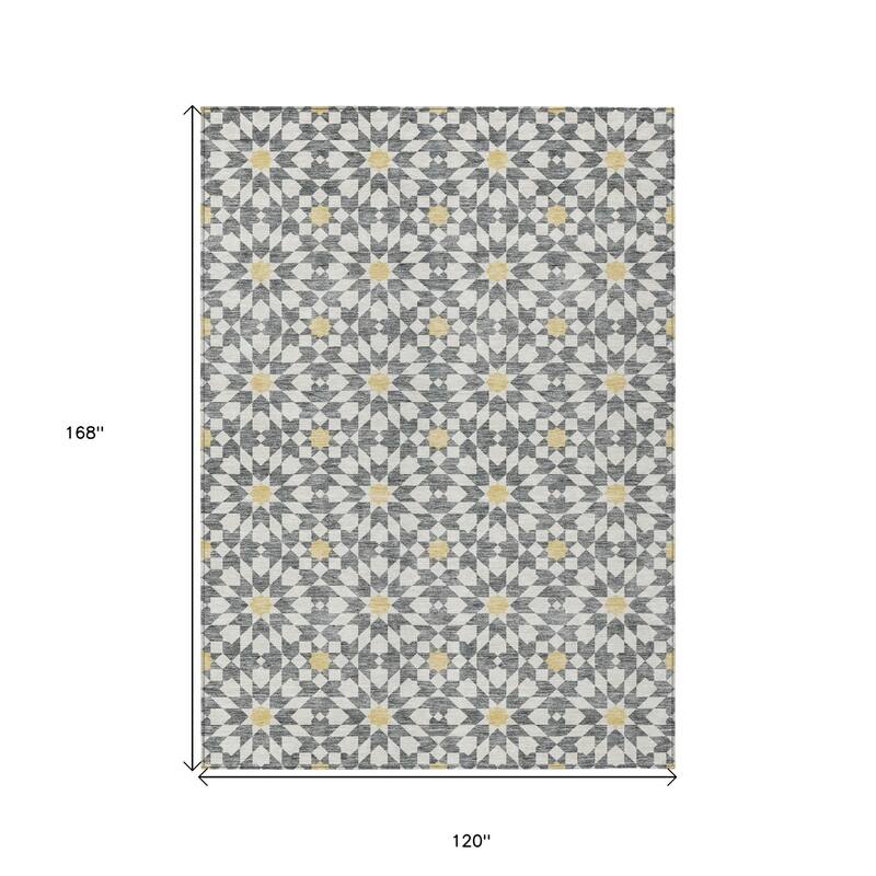 HomeRoots Floral Medallion Transitional Rectangle Outdoor Rug
