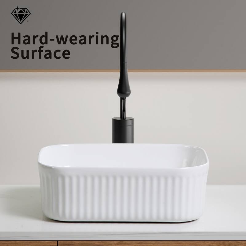 GDFStudio - Rosdale Modern Ceramic Vessel Sink with Above-Counter Design