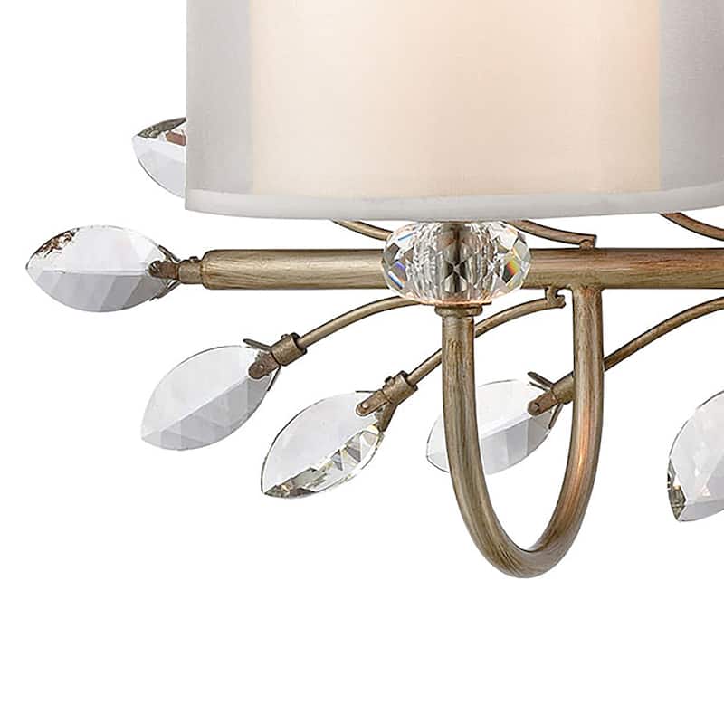 Elk Home Asbury Aged Silver With White Shade 2 Light Vanity Light