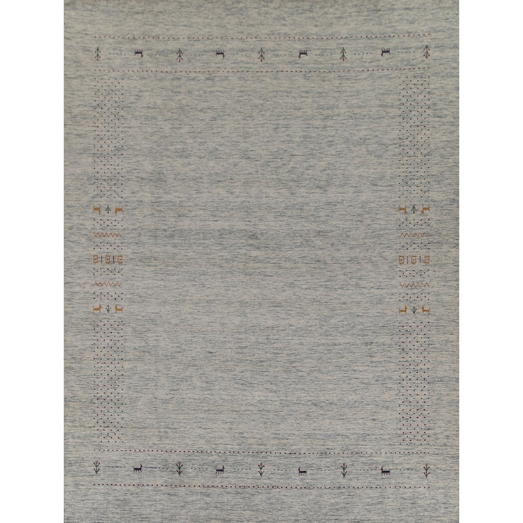 Gabbeh Oriental Area Rug Handmade Wool Carpet - 8'2"x 9'11"