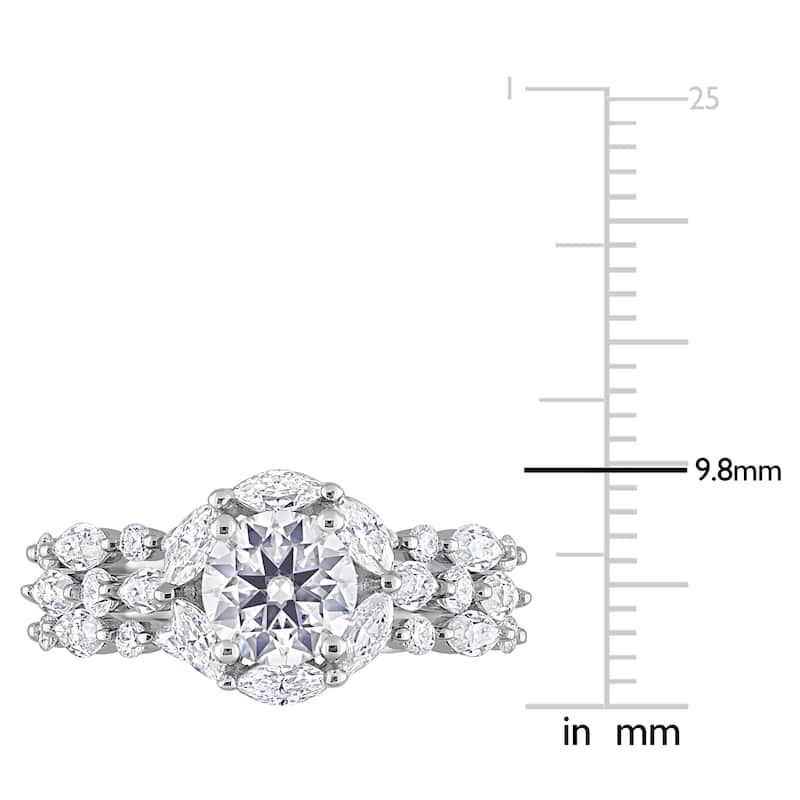 3ct TGW Created Moissanite Vintage Floral Ring in Sterling Silver