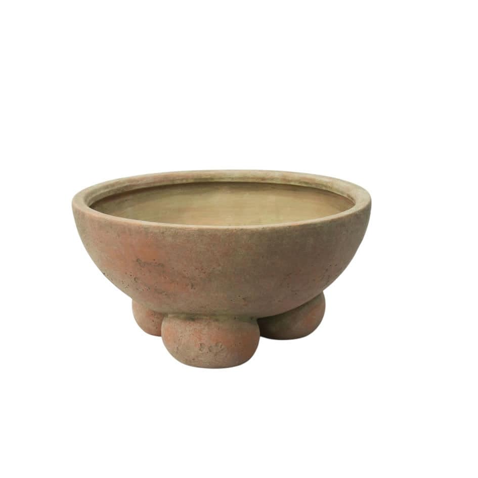 Roche River Decor - Ceramic Decorative Bowl with Three Round Legs - Beige, Cream, Dark Gray or Red