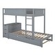 preview thumbnail 9 of 7, Gray Bunk Bed with Twin Trundle, Desk, Drawers, USB Outlets, Guardrails