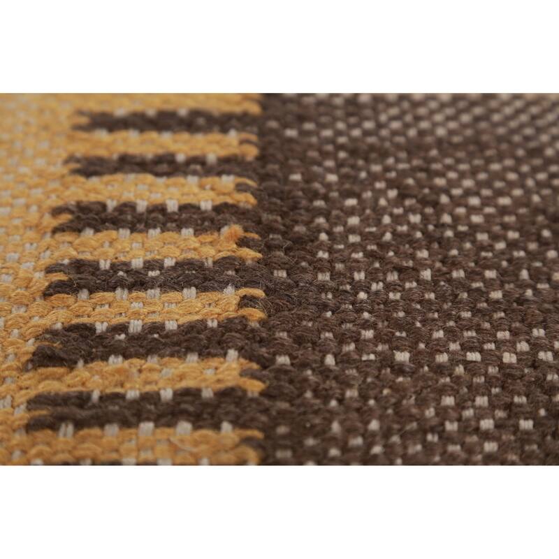 Hand Woven Oriental 100% Jute Carpet Southwestern Modern Multi-Colored Kilim Area Rug - 9' 5'' X 8' 5''