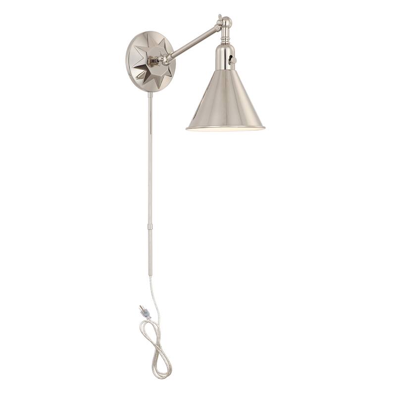 Morgan 1 Light Polished Nickel Wall Mount - 7'' W x 11'' H x 17'' D