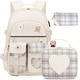 preview thumbnail 7 of 10, Backpack for Girls - Bookbag Backpacks Schoolbag for Girls Kids Teen Women Casual Travel Daypacks Beige
