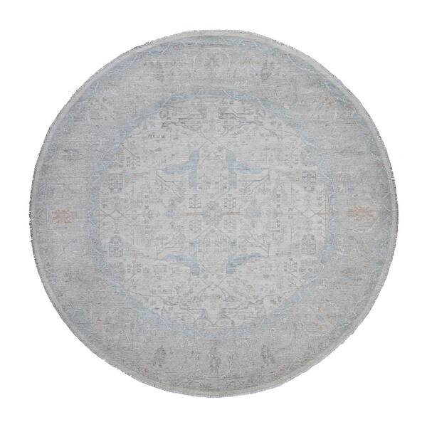 Shahbanu Rugs Promenade White Washed Out Fine Peshawar Pure Wool All ...