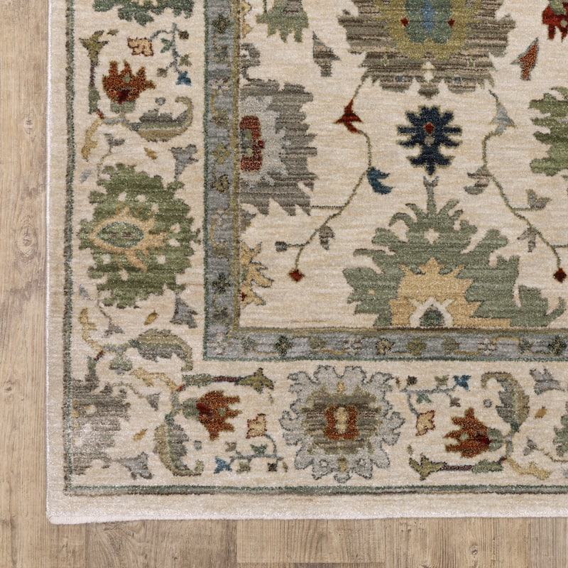Esme Vintage Oriental Ivory/ Multi Area Rug