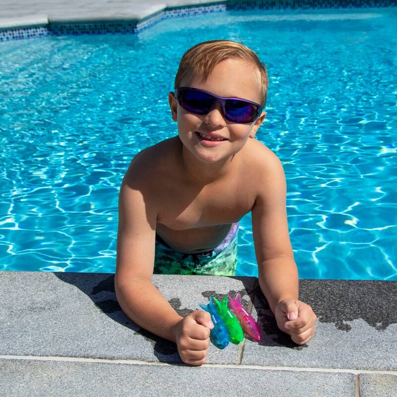 LED Lighted Torpedo Swimming Pool Diving Toys - 5" - Set of 3