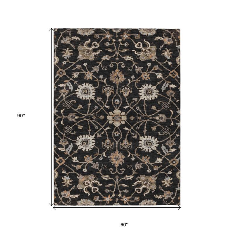 HomeRoots Floral Traditional Rectangle Outdoor Rug