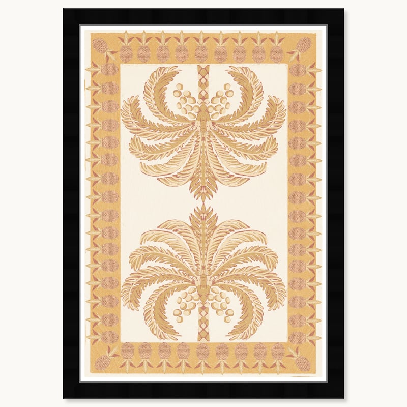 Wynwood Studio Tropical Palm Tapestry Framed Tropical Chinoiserie Art Prints - 15 x 21 - Black