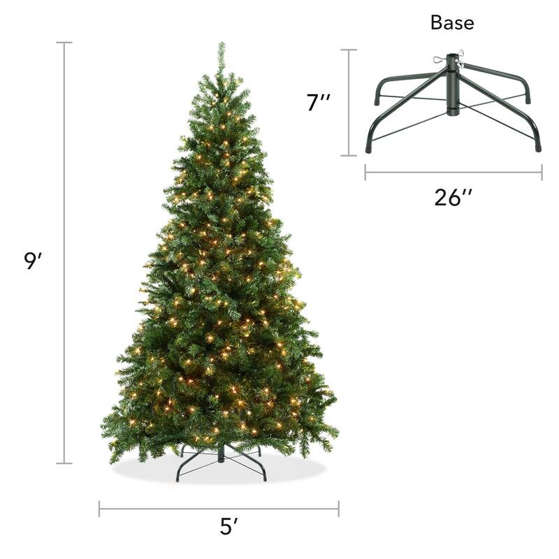 PreLit Realistic Green Spruce Artificial Christmas Tree Stand
