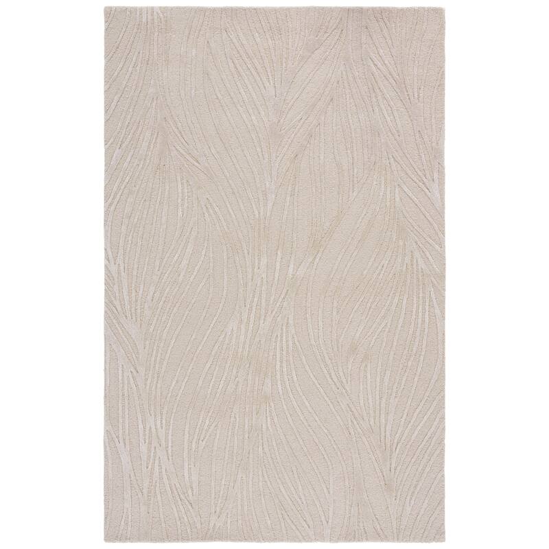 SAFAVIEH Handmade Glamour Fortunata Contemporary Wool Rug - 5' x 8' - Beige/Ivory