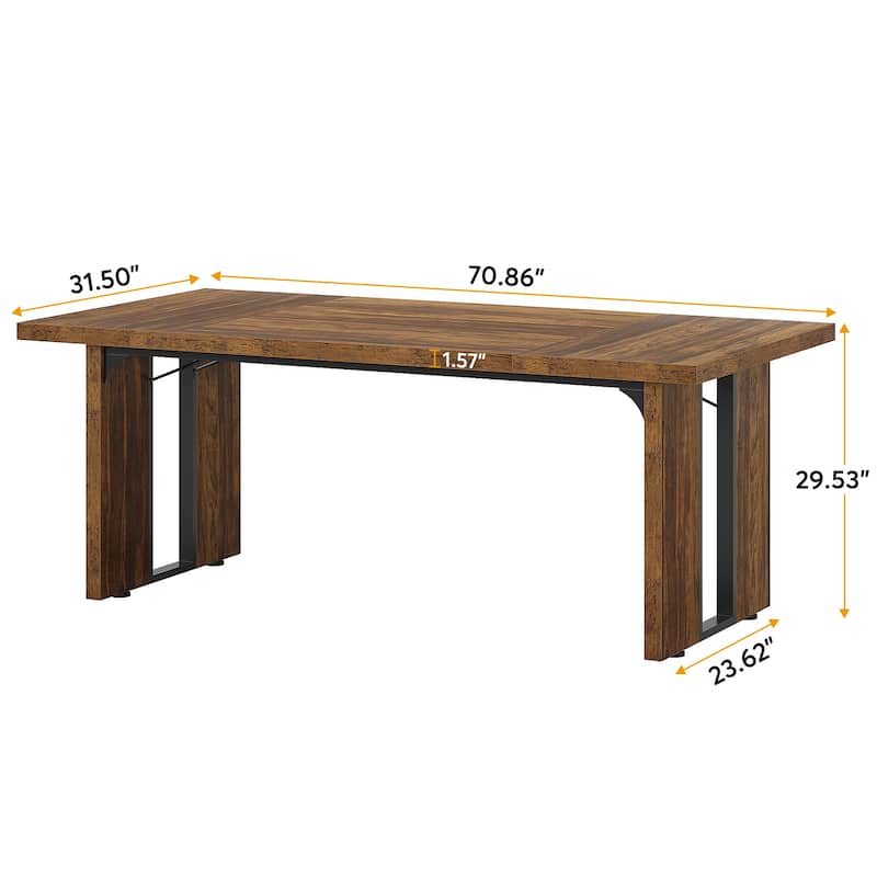 70.9" Rectangle Farmhouse Dining Table for Dining Room