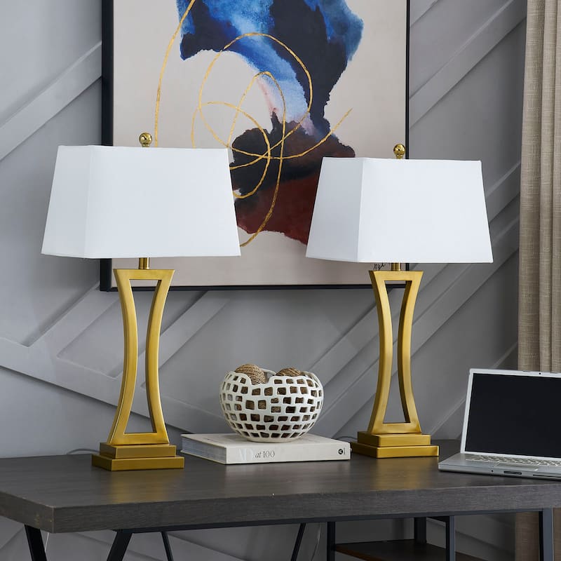 Maxax 30.75" Bedside Table Lamp Set (Set of 2) - Gold