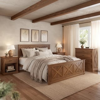 hartland antique tobacco king opt panel king size bed Heartland Antique White Tobacco King Opt Panel Bed - Bed Bath & Beyond