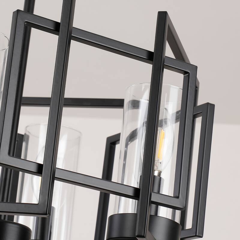 4-Light Geometric Simple Lantern Marco Pendant Lamp or Semi Flush Mount