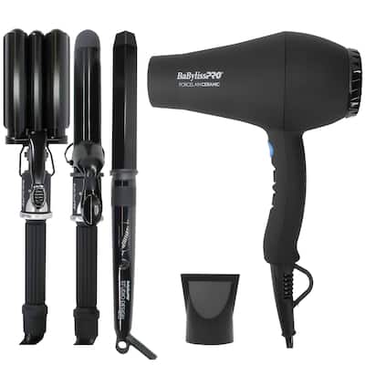 BaByliss Pro Porcelain Ceramic Gift Box (Dryer, Waver, Curling Iron) + BaByliss Pro Studio Design Series 1¼" Crimpcurl BCI005UC