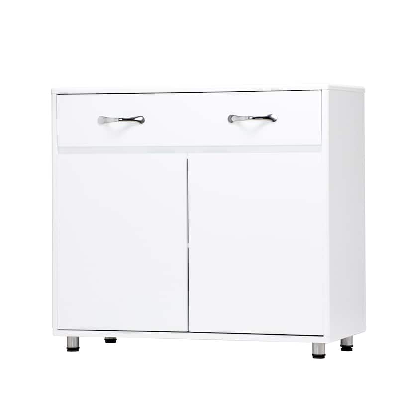 Simple Two Doors and One large drawer Side Table Storage Cabinet with Lage Storage