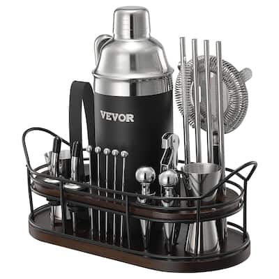 Complete 23-Piece Bartender Kit with Shaker, Strainer & Bar Tools Set - 12.01 x 5.12 x 9.65 in