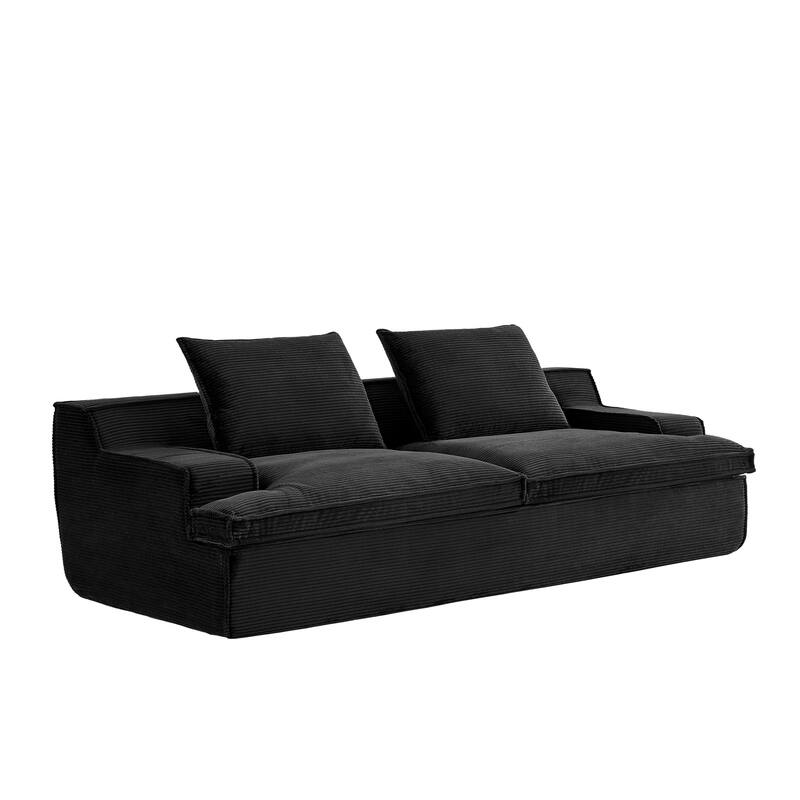 4 Seater Ergonomic Compressed Sofa Oversized Corduroy Couch