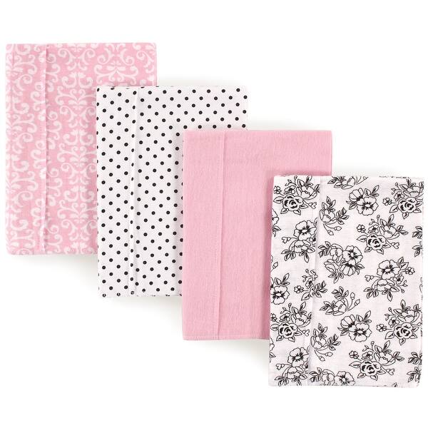 slide 1 of 1, Hudson Baby Infant Girl Cotton Flannel Burp Cloths 4pk, Toile, One Size - Toile - One Size One Size - Toile