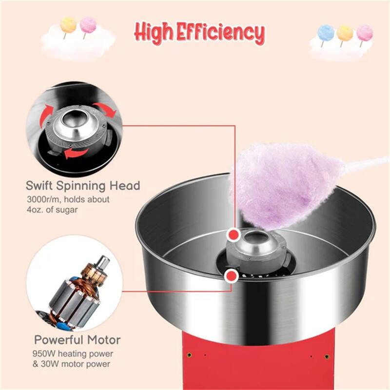 21 Inch 980W 110V Cotton Candy Machine Cart