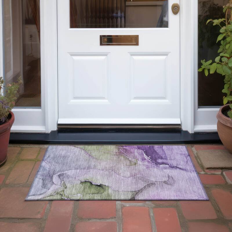 Allove Artistic Abstract Weather Resistant Timeless Fusion Outdoor Rug
