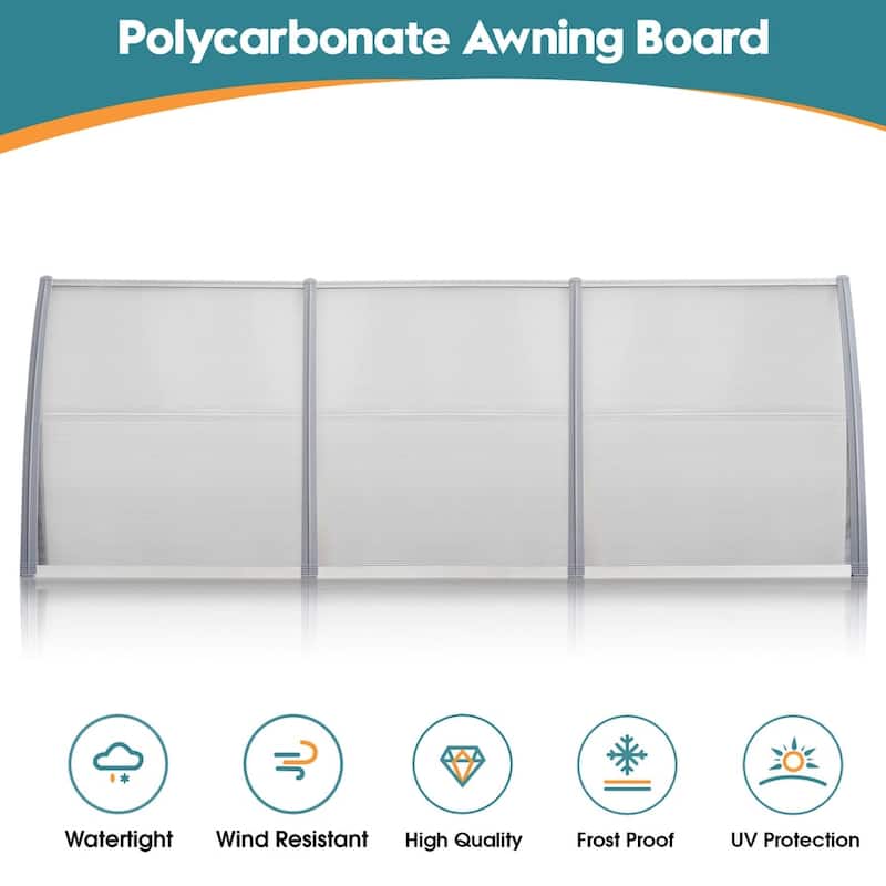 MCombo 40×120 Window Awning with Polycarbonate Board, 4012