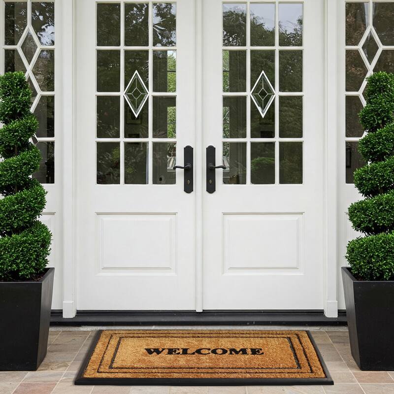 A1HC Natural Coir & Rubber Door Mat, Heavy Duty, Dirt Trapping, Long-Lasting Entrance Doormats,Thick & Durable Outdoor Entry Mat