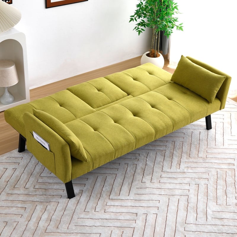 70" Cotton And Linen Cushion Sofa