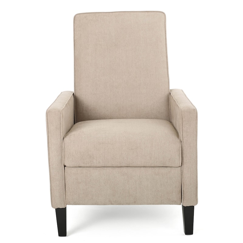 Roomfitters Minimalist Natural Linen Fabric Push Back Chair, Ergonomically Designed for Relaxation and Support, Natural