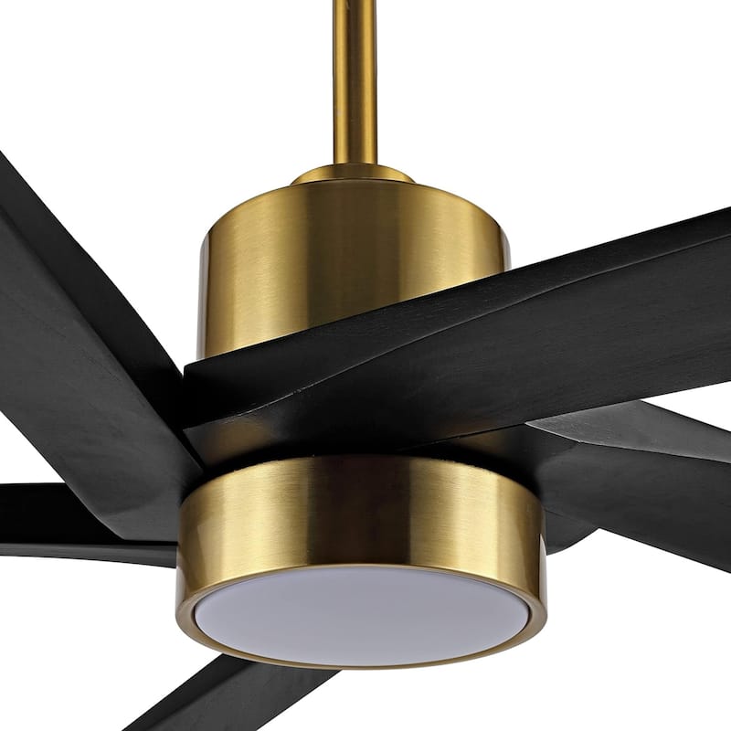 54" Gold Aero Blade Ceiling Fan with LED Light and Remote - 54"D x 54"W x 21"H
