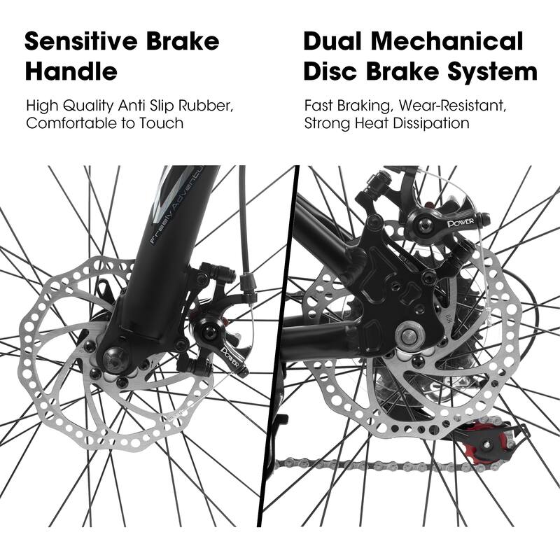 Unisex Mountain Bike - Aluminum Frame, Suspension Fork, Disc Brakes, Multiple Speeds - 27