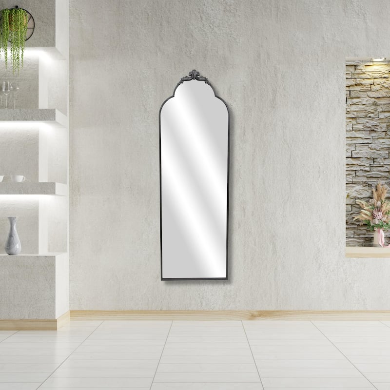 Victorian Framed Floor Mirror - 65" - Black