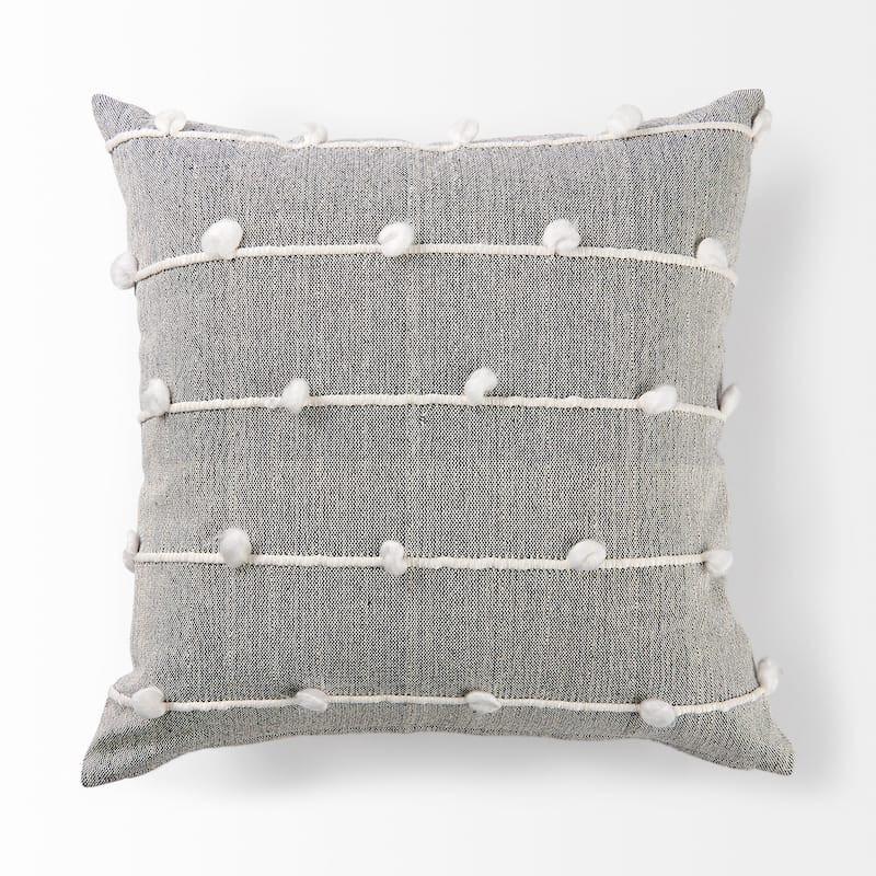 Linda 13 x 21 Navy And Cream With White Detail Decorative Pillow Cover