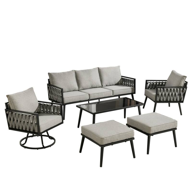 XIZZI 6-Piece Outdoor Patio Furniture Conversation Set