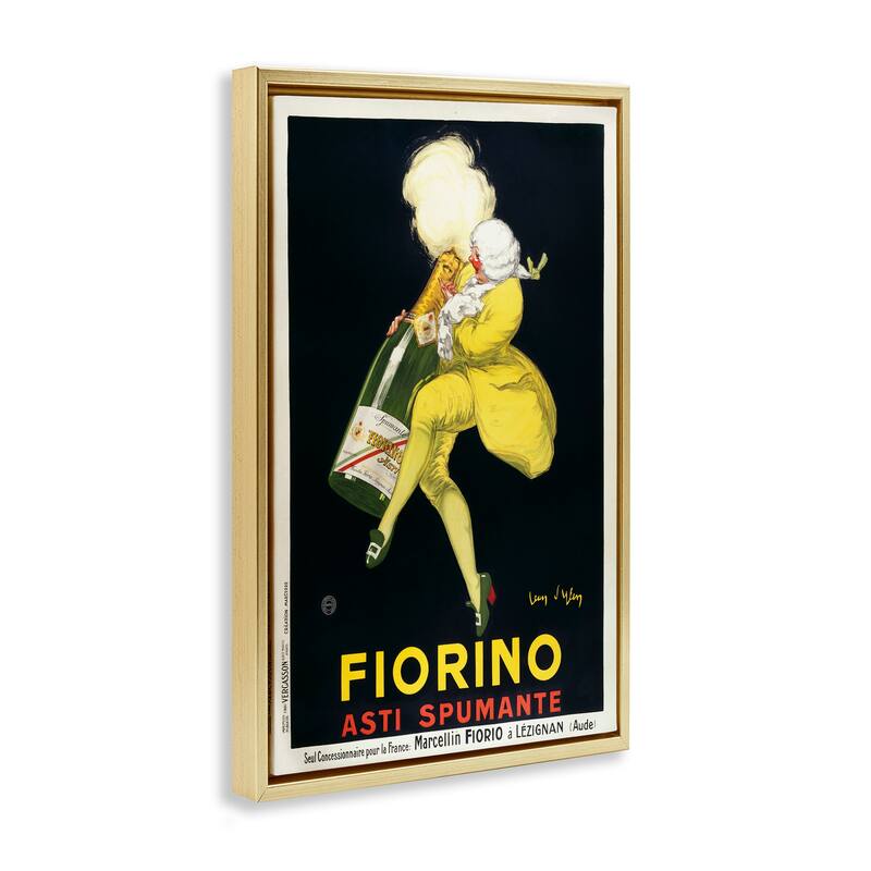 Stupell Vintage Fiorno Wine Framed Floater Canvas Wall Art Design By Marcus Jules