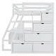 preview thumbnail 23 of 83, Loft Bed Frame wDesk and Storage Staircase, Wood Loft Bed with 7 Drawers and 2 Shelves, Kid's Loft Bed Study Bed with Staircase