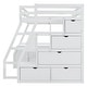 preview thumbnail 10 of 13, White Full Size Wood Loft Bed with Drawers, Shelves & Desk