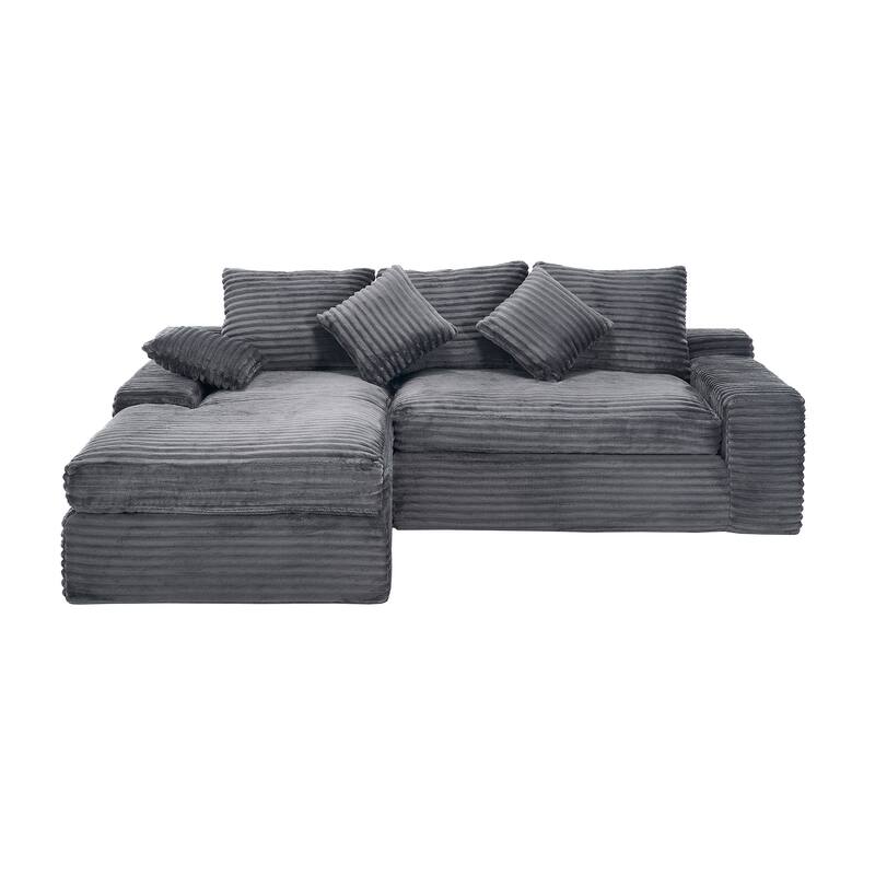 98" Modular Sectional Sofa for Living Room, L-Shape Couch 3 Seat Sofa Sponge Compression Sofa with Chaise Lounge