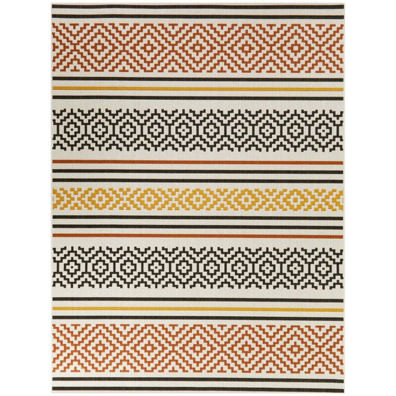 Alain Transitional Stripe Indoor/Outdoor Area Rug