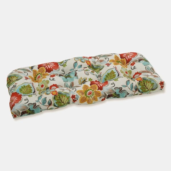 Pillow Perfect Outdoor/Indoor Nesco Palm Wicker Loveseat Cushion 19-in
