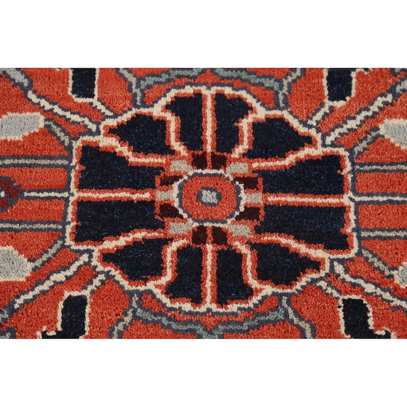 Geometric Heriz Serapi Oriental Area Rug Handmade Wool Carpet - 9'0"x 11'9"