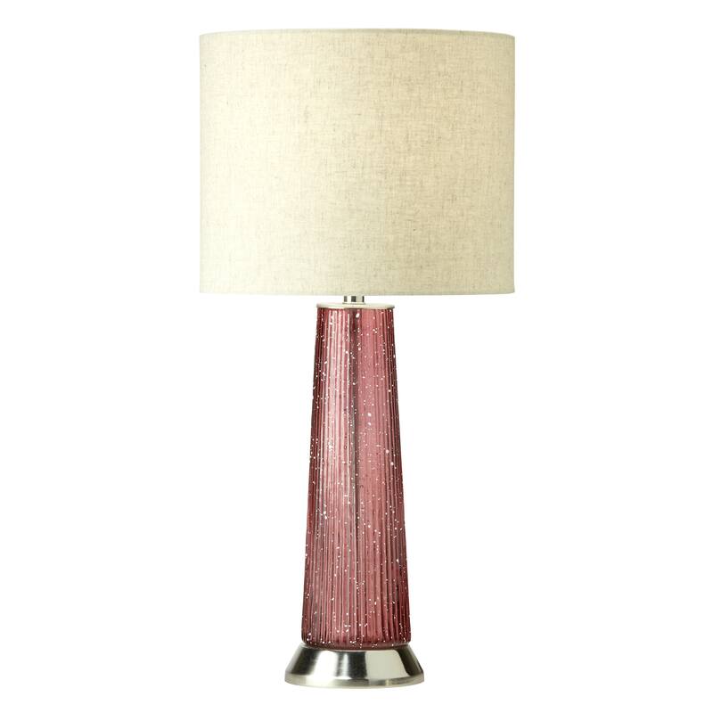 Felix River of Goods Blue and Beige Glass and Metal 22-Inch Table Lamp - 11" x 11" x 22" - Cranberry/White/Gold/Beige