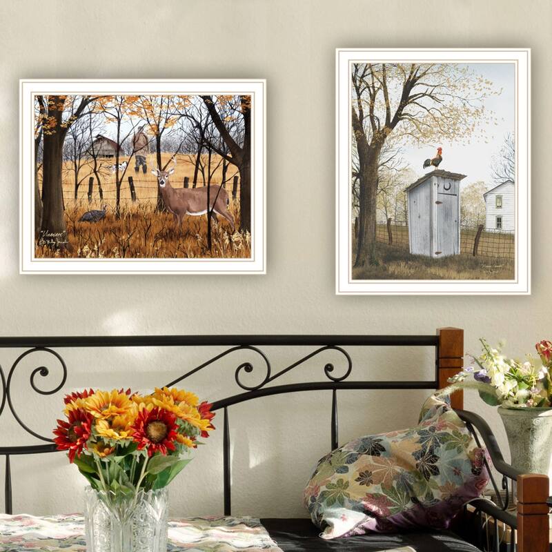 2-Piece Framed Wall Art Set - Country Living, White Frame